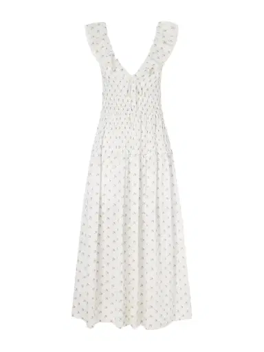 DÔEN Sorina Tiered Embroidered Floral-print Organic Cotton Midi Dress | Thumbnail 1