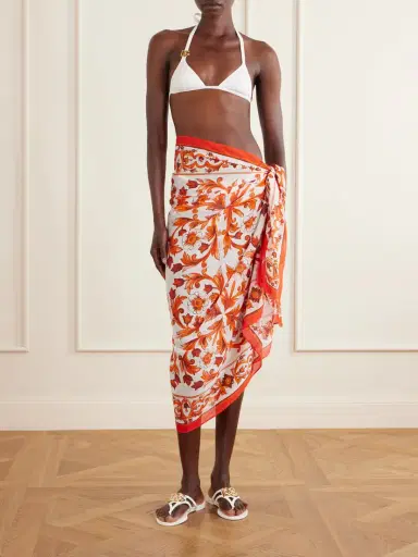 Dolce & Gabbana Maiolica Printed Cotton Pareo | Thumbnail 2 Dolce & Gabbana Maiolica Printed Cotton Pareo | Thumbnail 2