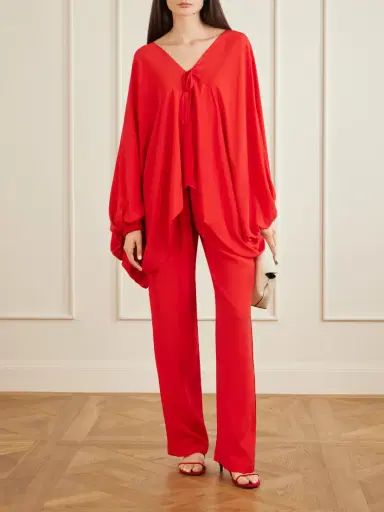 Sharon Wauchob Tuileries Satin-trimmed Silk-tulle Straight-leg Pants | Thumbnail 2 Sharon Wauchob Tuileries Satin-trimmed Silk-tulle Straight-leg Pants | Thumbnail 2