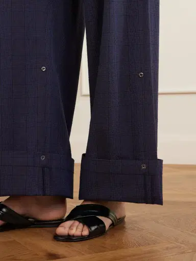 Tibi Stella Pleated Checked Wool And Cotton-blend Wide-leg Pants | Thumbnail 5 Tibi Stella Pleated Checked Wool And Cotton-blend Wide-leg Pants | Thumbnail 5