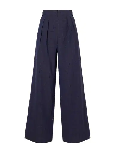 Tibi Stella Pleated Checked Wool And Cotton-blend Wide-leg Pants | Thumbnail 1 Tibi Stella Pleated Checked Wool And Cotton-blend Wide-leg Pants | Thumbnail 1