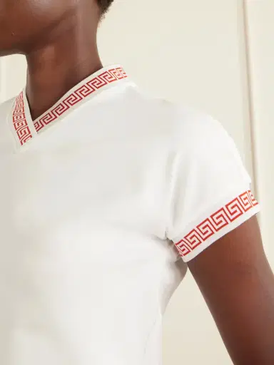 Versace Logo-jacquard Cotton-blend Jersey T-shirt | Thumbnail 4 Versace Logo-jacquard Cotton-blend Jersey T-shirt | Thumbnail 4