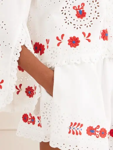 Sea Catharina Embroidered Cotton And Linen Shorts | Thumbnail 5 Sea Catharina Embroidered Cotton And Linen Shorts | Thumbnail 5
