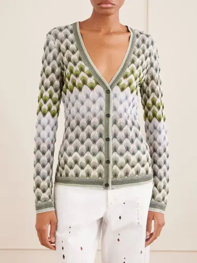 Missoni Striped Metallic Crochet-knit Cardigan | Thumbnail 3 Missoni Striped Metallic Crochet-knit Cardigan | Thumbnail 3