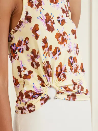 Rabanne Gathered Floral-print Jersey Top | Thumbnail 4 Rabanne Gathered Floral-print Jersey Top | Thumbnail 4