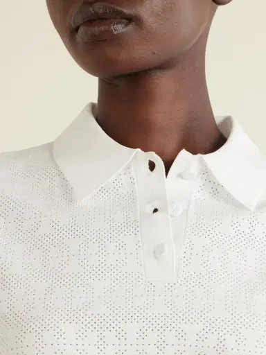 Tory Burch Pointelle-knit Polo Shirt | Thumbnail 5 Tory Burch Pointelle-knit Polo Shirt | Thumbnail 5