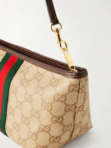 Gucci Mini Leather And Webbing-trimmed Coated-canvas Shoulder Bag | Thumbnail 5 Gucci Mini Leather And Webbing-trimmed Coated-canvas Shoulder Bag | Thumbnail 5
