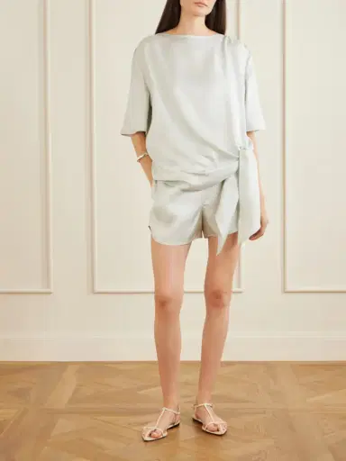 Loulou de Saison Cabo Silk-twill Shorts | Thumbnail 2 Loulou de Saison Cabo Silk-twill Shorts | Thumbnail 2