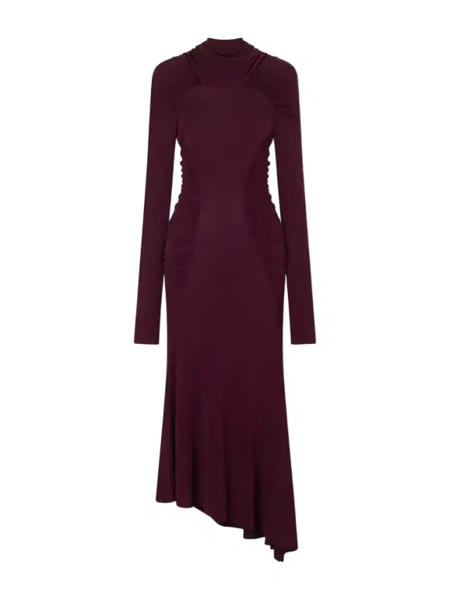 Victoria Beckham Gathered Crepe Maxi Dress