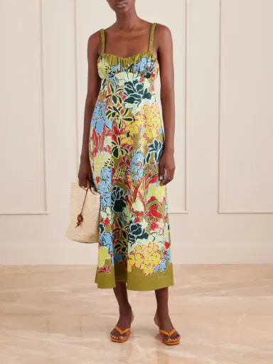 ALÉMAIS Solstice Floral-print Organic Cotton-poplin Midi Dress | Thumbnail 2 ALÉMAIS Solstice Floral-print Organic Cotton-poplin Midi Dress | Thumbnail 2