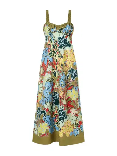 ALÉMAIS Solstice Floral-print Organic Cotton-poplin Midi Dress | Thumbnail 1 ALÉMAIS Solstice Floral-print Organic Cotton-poplin Midi Dress | Thumbnail 1