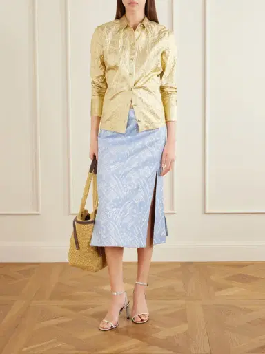 Tory Burch Metallic Jacquard-knit Midi Skirt | Thumbnail 2 Tory Burch Metallic Jacquard-knit Midi Skirt | Thumbnail 2