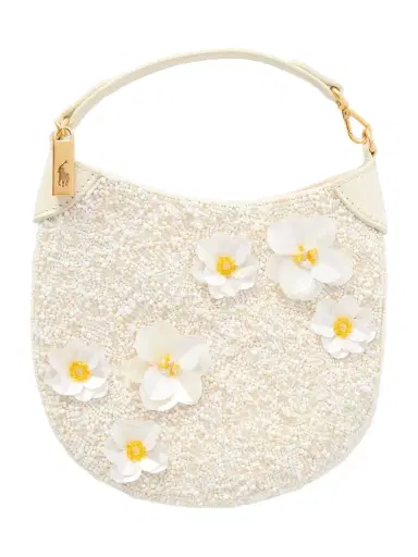 Polo Ralph Lauren Floral-embellished Beaded Small Shoulder Bag | Thumbnail 1 Polo Ralph Lauren Floral-embellished Beaded Small Shoulder Bag | Thumbnail 1