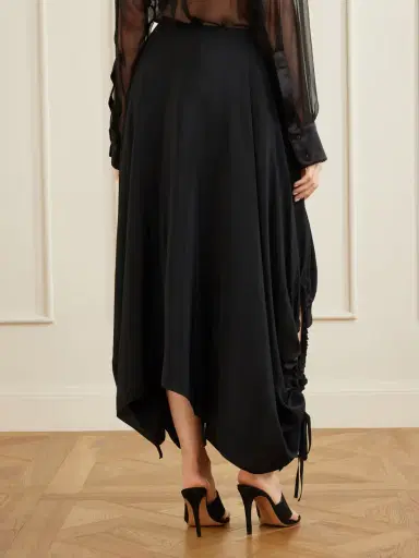 Sharon Wauchob Desia Asymmetric Silk-crepe Midi Skirt | Thumbnail 4 Sharon Wauchob Desia Asymmetric Silk-crepe Midi Skirt | Thumbnail 4