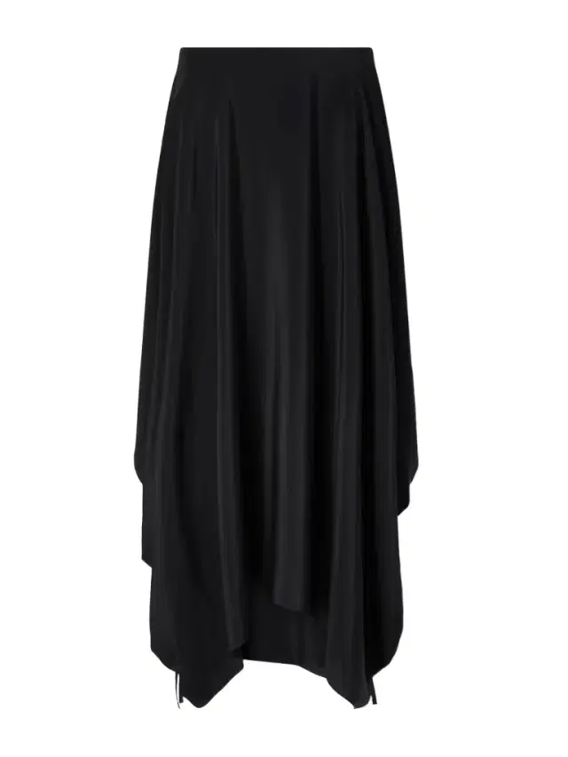 Desia Asymmetric Silk-crepe Midi Skirt