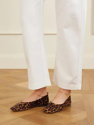 Stella McCartney Embellished Leopard-print Velvet Ballerina Flats | Thumbnail 2