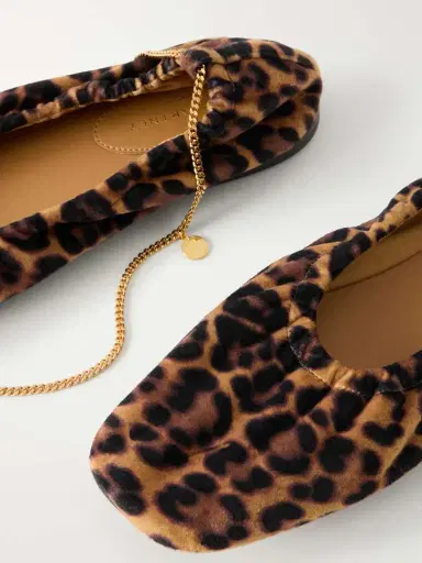 Stella McCartney Embellished Leopard-print Velvet Ballerina Flats | Thumbnail 5