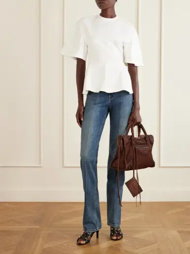 Balenciaga Le City Medium Suede Shoulder Bag | Thumbnail 3 Balenciaga Le City Medium Suede Shoulder Bag | Thumbnail 3