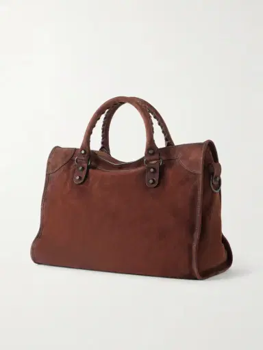 Balenciaga Le City Medium Suede Shoulder Bag | Thumbnail 4 Balenciaga Le City Medium Suede Shoulder Bag | Thumbnail 4