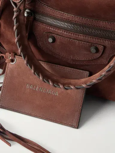 Balenciaga Le City Medium Suede Shoulder Bag | Thumbnail 5 Balenciaga Le City Medium Suede Shoulder Bag | Thumbnail 5