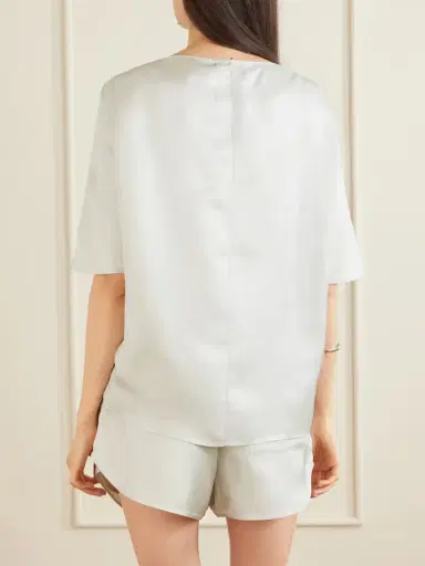 Loulou de Saison Mano Knotted Silk-twill Blouse | Thumbnail 3 Loulou de Saison Mano Knotted Silk-twill Blouse | Thumbnail 3