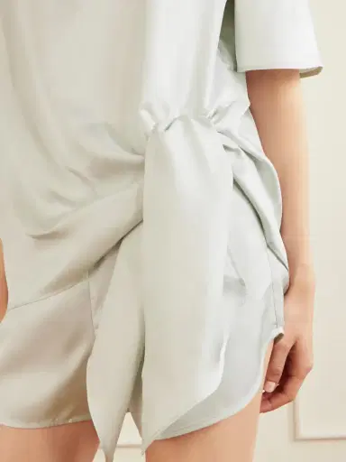 Loulou de Saison Mano Knotted Silk-twill Blouse | Thumbnail 4 Loulou de Saison Mano Knotted Silk-twill Blouse | Thumbnail 4