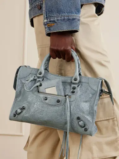 Balenciaga Le City Small Embellished Crinkled-leather Tote | Thumbnail 2