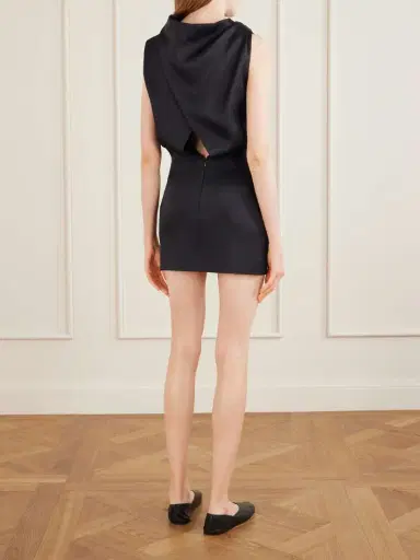Khaite Astor Crepe Mini Dress | Thumbnail 3 Khaite Astor Crepe Mini Dress | Thumbnail 3