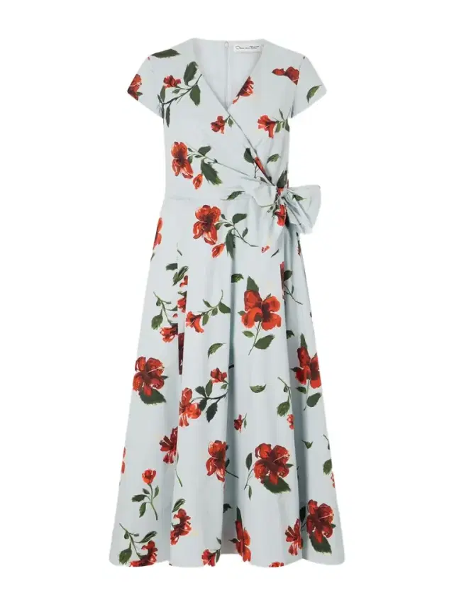 Floral-print Cotton-poplin Wrap Midi Dress