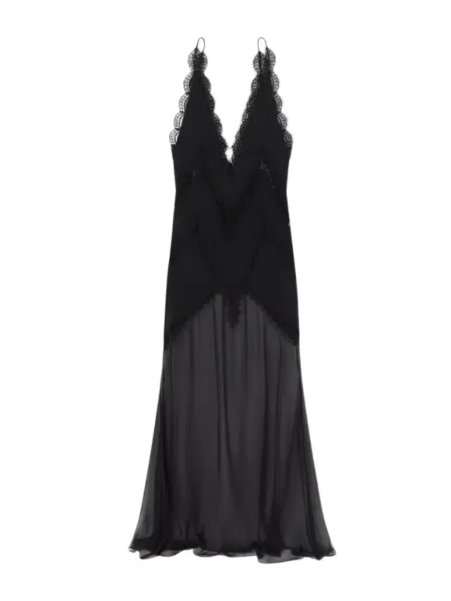 Enverse Lace-trimmed Satin Maxi Dress