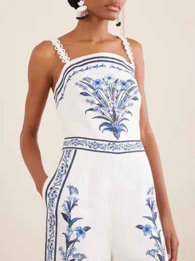 Farm Rio Flowers Arch Printed Linen Jumpsuit | Thumbnail 4 Farm Rio Flowers Arch Printed Linen Jumpsuit | Thumbnail 4