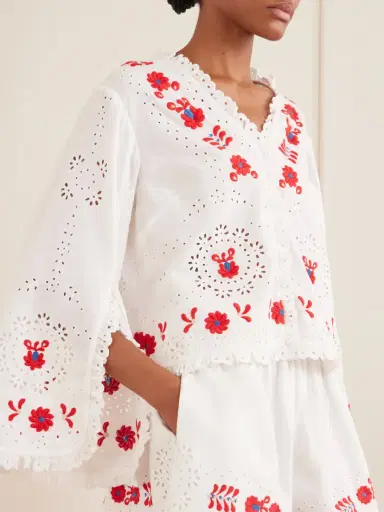 Sea Catharina Embroidered Cotton And Linen Shirt | Thumbnail 4 Sea Catharina Embroidered Cotton And Linen Shirt | Thumbnail 4
