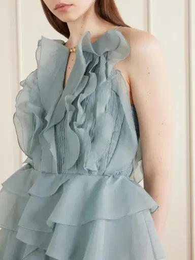 Aje Cleo Ruffled Tiered Organza Gown | Thumbnail 4 Aje Cleo Ruffled Tiered Organza Gown | Thumbnail 4