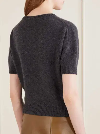 Khaite Golden Cropped Cashmere Sweater | Thumbnail 3