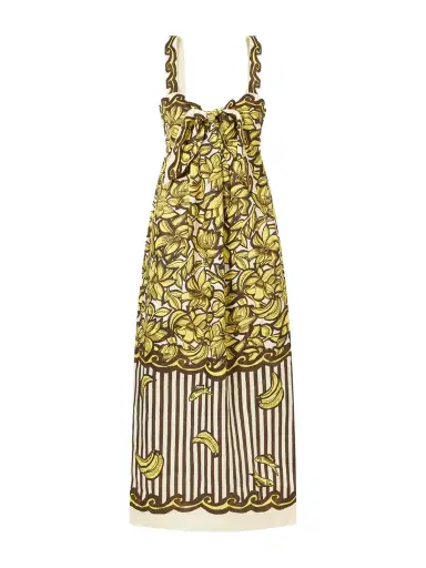 ALÉMAIS Mona Printed Hemp Midi Dress | Thumbnail 1 ALÉMAIS Mona Printed Hemp Midi Dress | Thumbnail 1