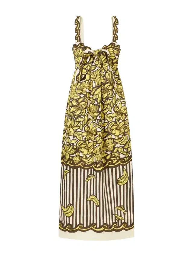 Mona Printed Hemp Midi Dress