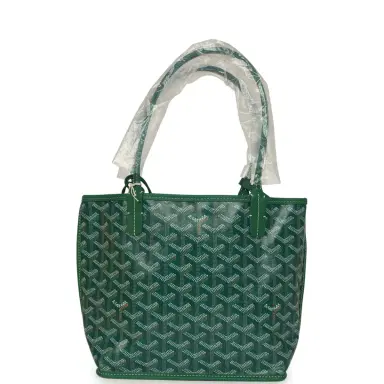 goyard Goyard Goyardine Anjou Green Mini Bag Palladium Hardware | Thumbnail 4