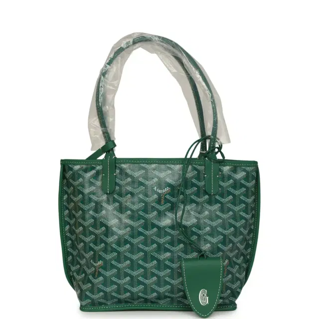 goyard Goyard Goyardine Anjou Green Mini Bag Palladium Hardware