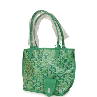 goyard Goyard Goyardine Anjou Meadow Green Mini Bag Palladium Hardware | Thumbnail 5 goyard Goyard Goyardine Anjou Meadow Green Mini Bag Palladium Hardware | Thumbnail 5
