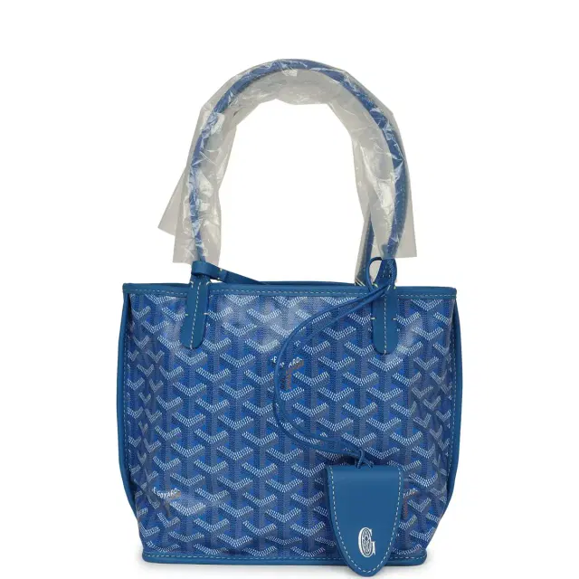 goyard Goyard Goyardine Anjou Sky Blue Mini Bag Palladium Hardware