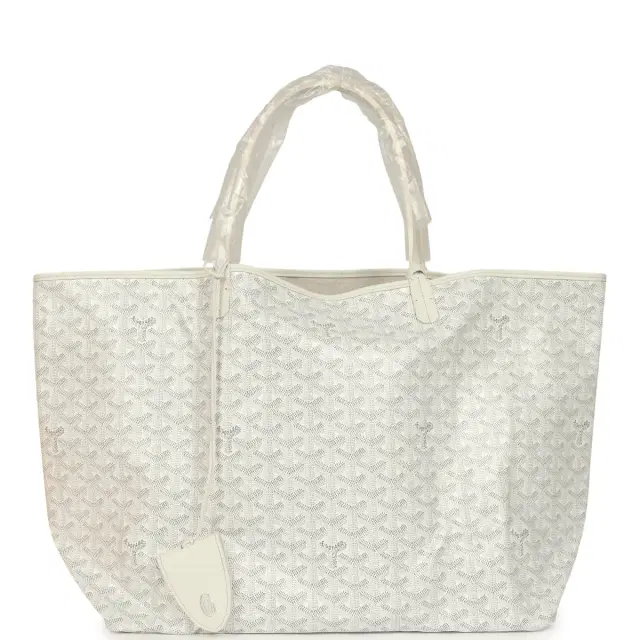 goyard Goyard Goyardine Canvas White Saint Louis GM Tote Palladium Hardware