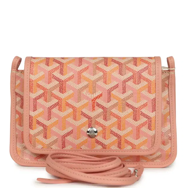 goyard Goyard Plumet Pocket Wallet Powder Pink Goyardine Palladium Hardware