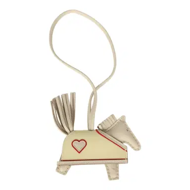 HERMÈS Hermes Rodeo Robeo Coeur Charm PM Craie, Jaune Milton & Rouge Radieux Milo Lambskin | Thumbnail 2 HERMÈS Hermes Rodeo Robeo Coeur Charm PM Craie, Jaune Milton & Rouge Radieux Milo Lambskin | Thumbnail 2