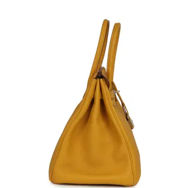 HERMÈS Pre-owned Hermes Birkin 35 Jaune Ambre Togo Palladium Hardware | Thumbnail 3