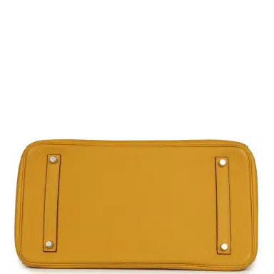 HERMÈS Pre-owned Hermes Birkin 35 Jaune Ambre Togo Palladium Hardware | Thumbnail 6