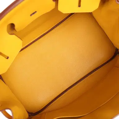 HERMÈS Pre-owned Hermes Birkin 35 Jaune Ambre Togo Palladium Hardware | Thumbnail 8