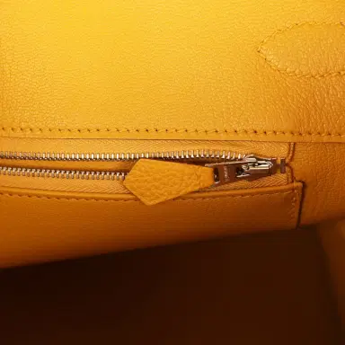 HERMÈS Pre-owned Hermes Birkin 35 Jaune Ambre Togo Palladium Hardware | Thumbnail 9