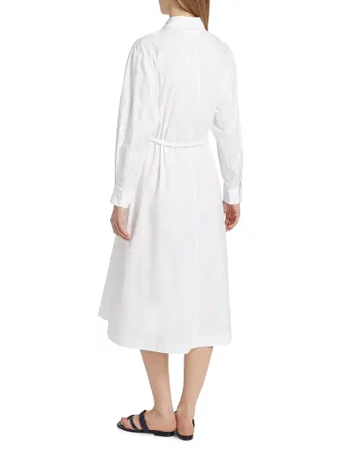XÍRENA Women's Katia Cotton Poplin Tie-Waist Midi-Dress - White | Thumbnail 5