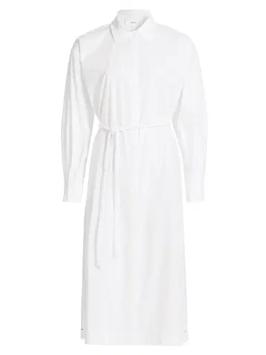 XÍRENA Women's Katia Cotton Poplin Tie-Waist Midi-Dress - White | Thumbnail 1