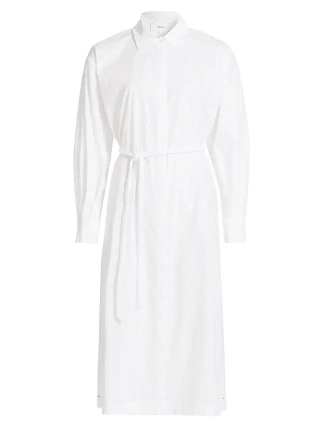 Xirena Women's Katia Cotton Poplin Tie-Waist Midi-Dress - White